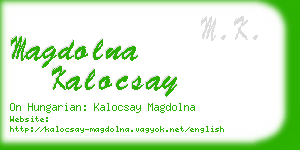 magdolna kalocsay business card